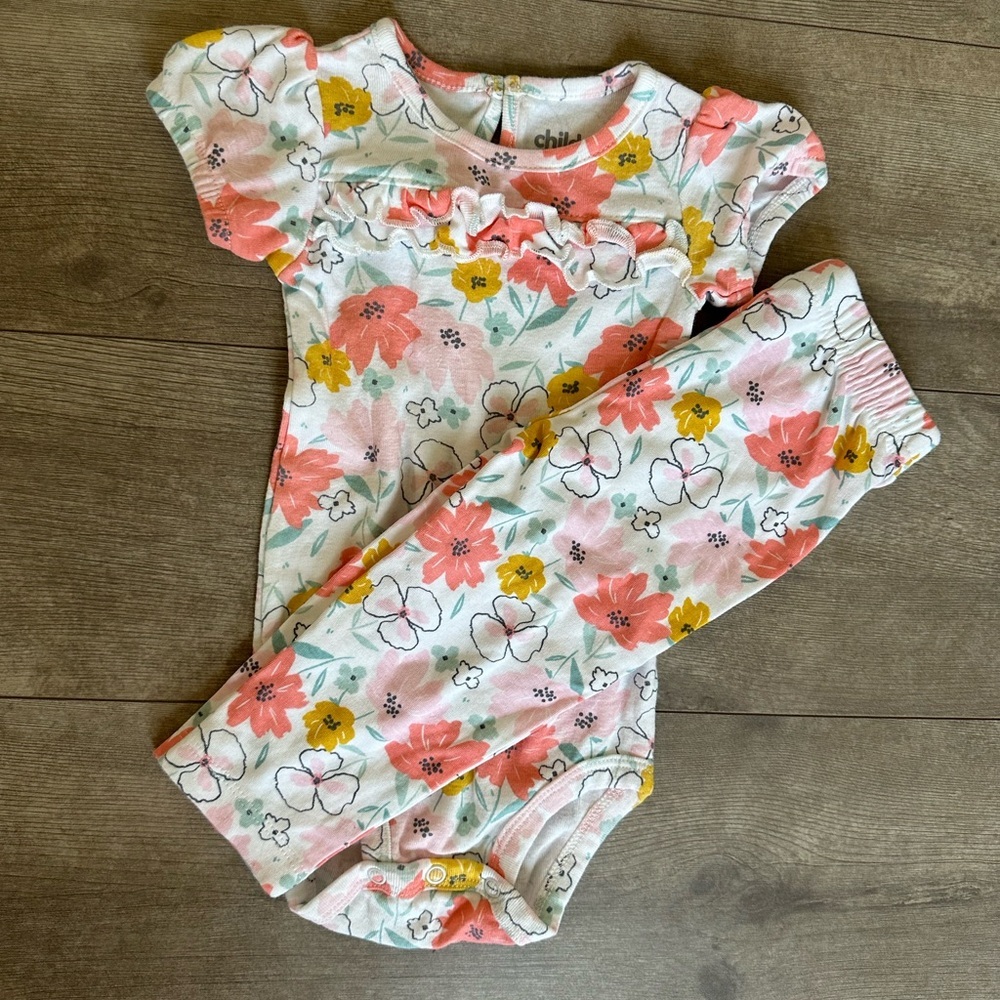 Carter’s Baby Girl Floral Clothes Outfit Floral Matching Outfit Set 6-9m Baby